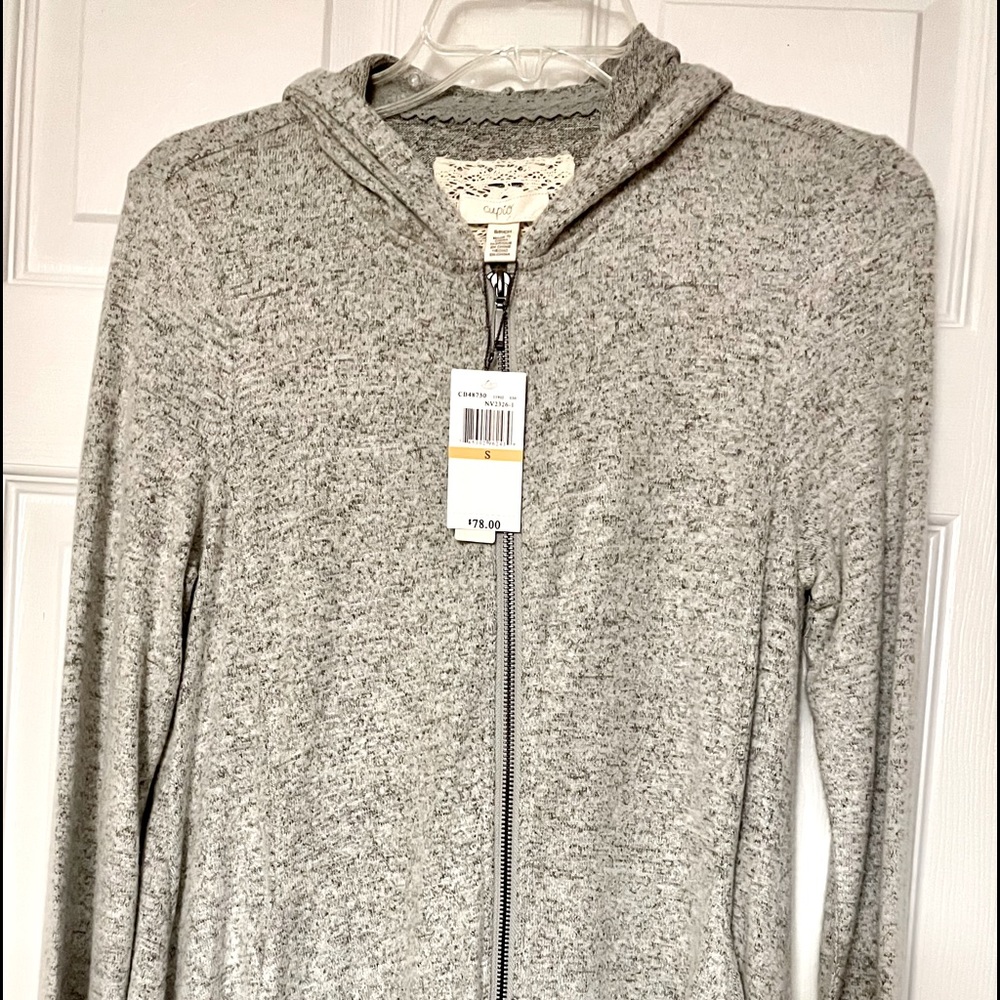 Long, lightweight zip front jacket